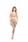 Set Coordinato Seamless Activewear Beige donna Miss love - 3