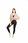 Cardigan Crop in Maglia Traforata Beige donna Miss love - 4