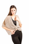 Cardigan Crop in Maglia Traforata Beige donna Miss love - 2