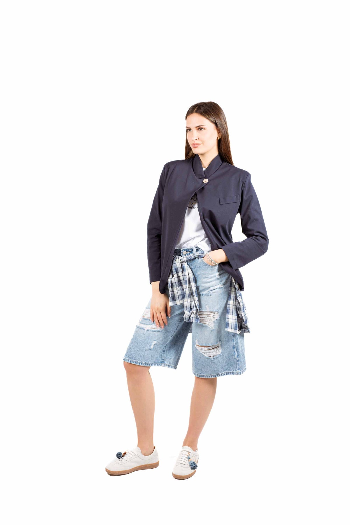 Blazer Strutturato Blu donna Miss love - 1