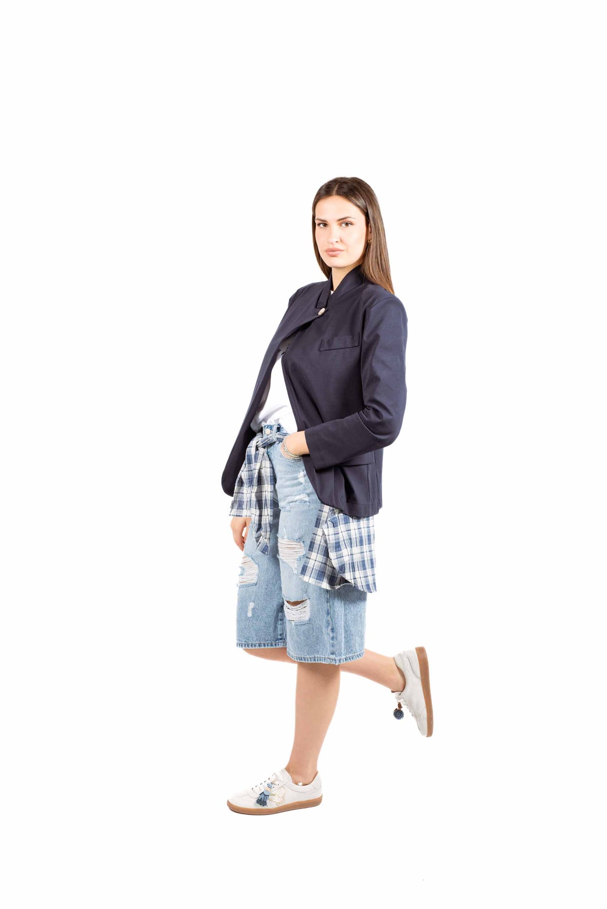 Blazer Strutturato Blu donna Miss love - 3