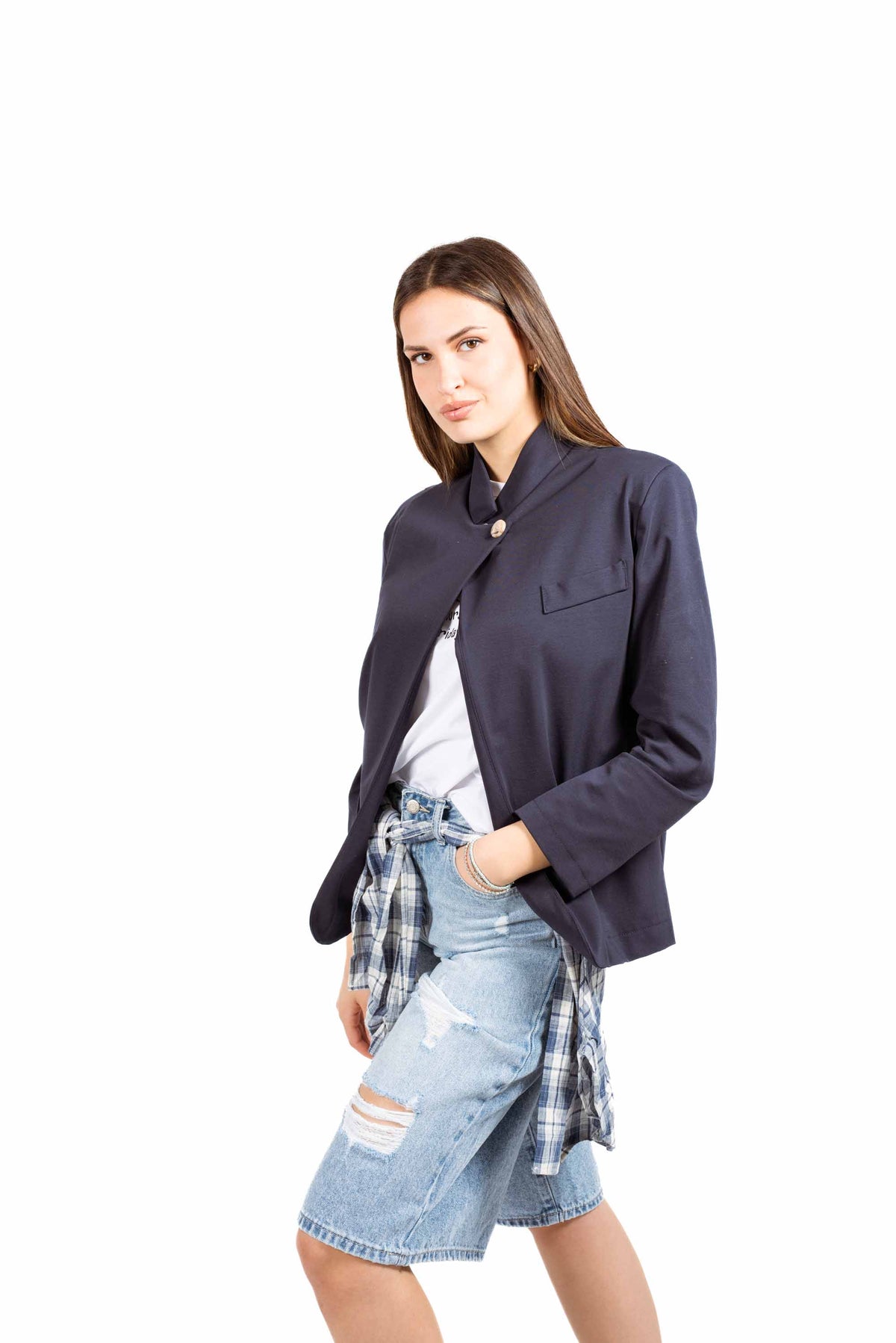 Blazer Strutturato Blu donna Miss love - 4