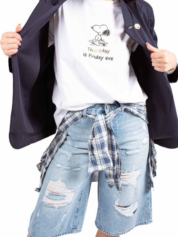 Bermuda Denim con Camicia incorporata da donna Miss love