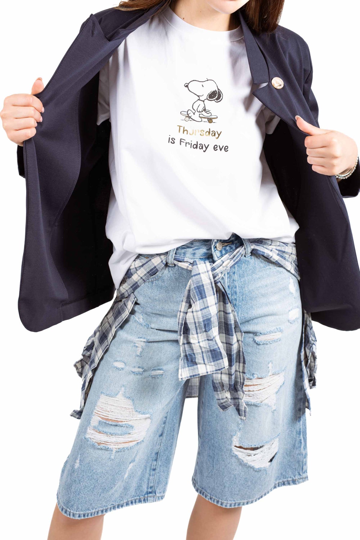 Bermuda Denim con Camicia incorporata donna Miss love - 1