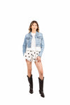 Giubbino Denim Cropped donna Miss love - 2