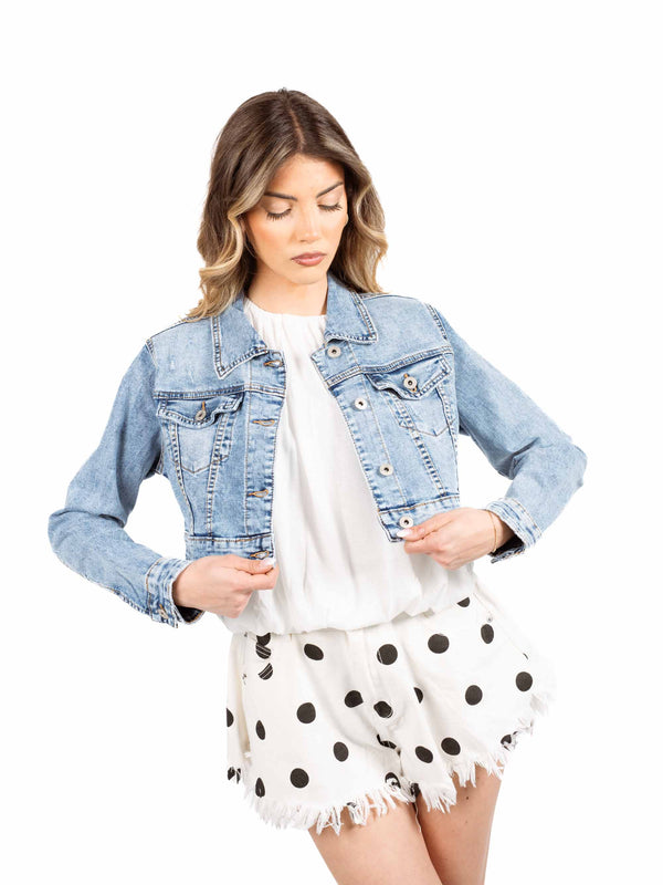 Giubbino Denim Cropped da donna Miss love