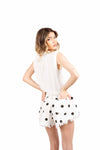 Blusa Smanicata Bianca donna Miss love - 4