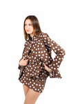 Blazer Monopetto a Pois Cioccolato donna Miss love - 4