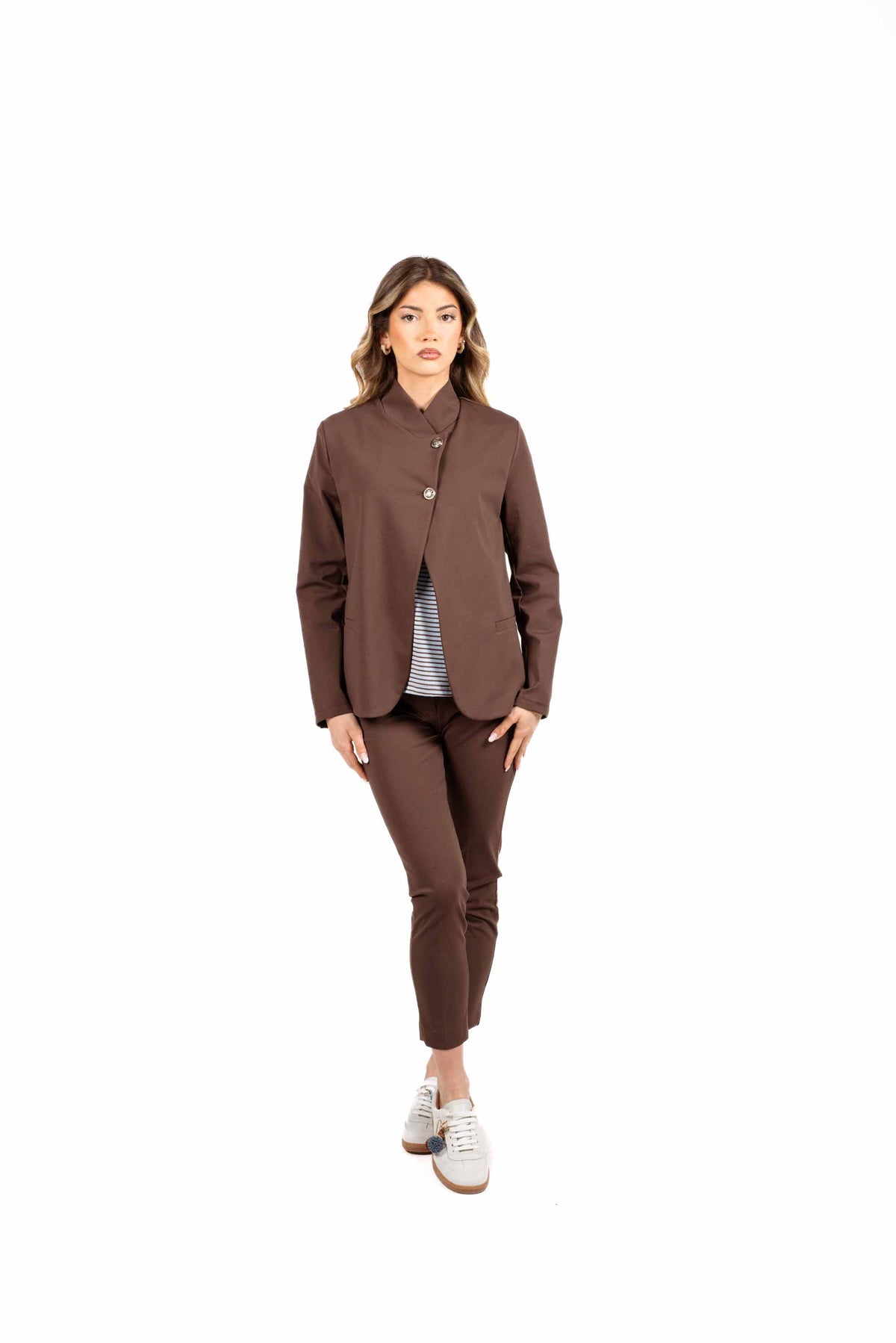 Blazer con Bottoni Jewel Cioccolato donna Miss love - 3