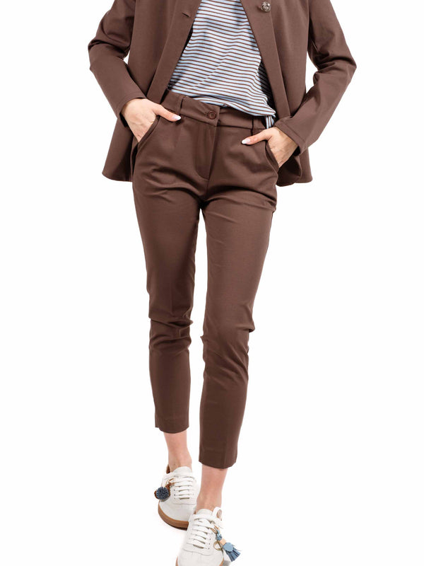 Pantaloni a Sigaretta Cioccolato da donna Miss love