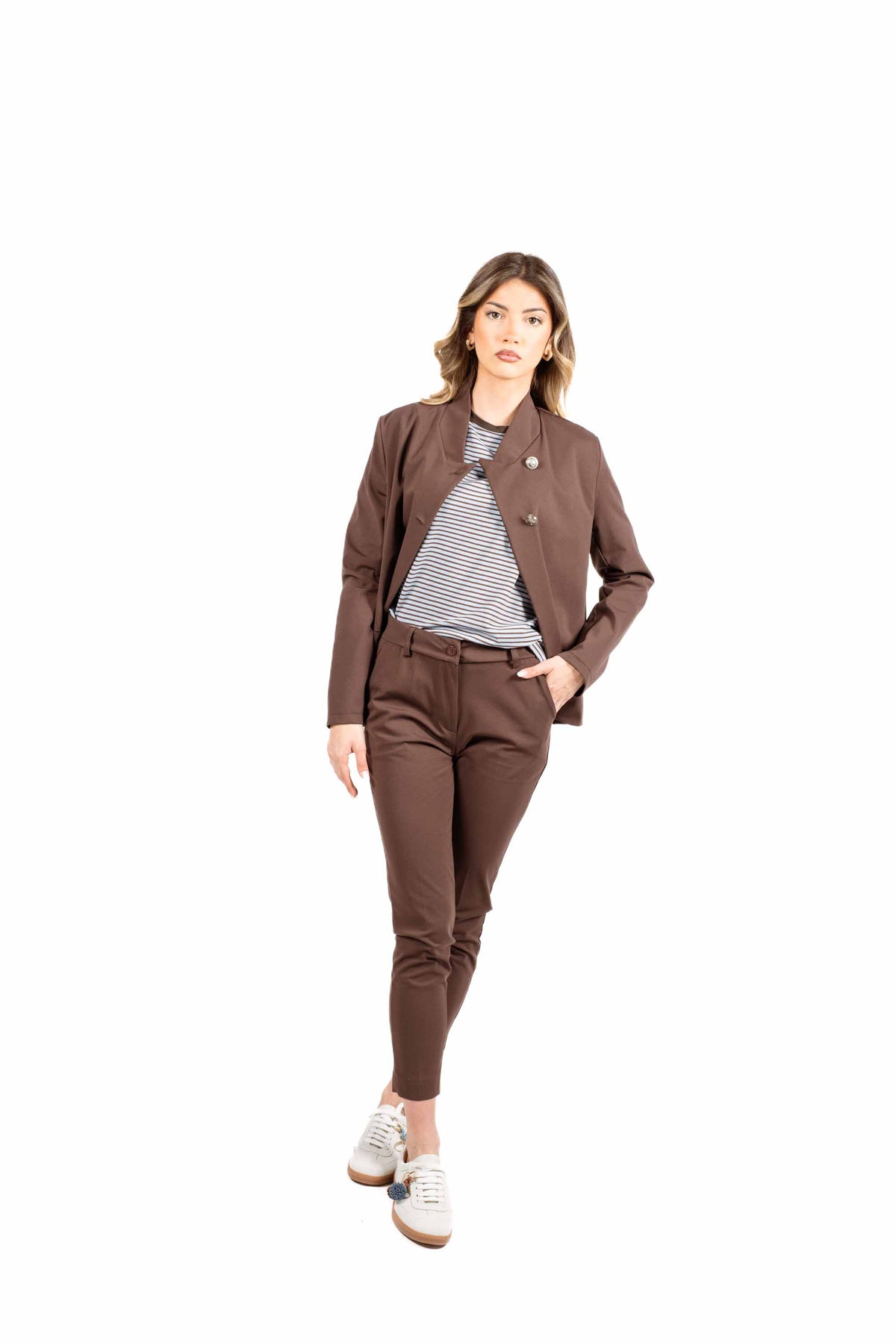 Blazer con Bottoni Jewel Cioccolato donna Miss love - 5