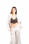 Blazer Gessato Crema donna Miss love - 4