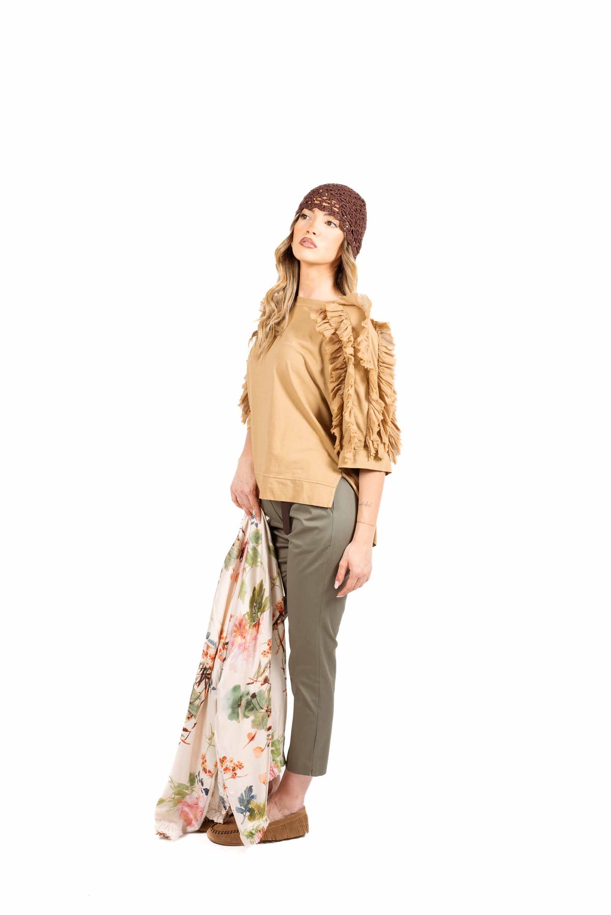 T-Shirt Over con Maxi Rouches Sfrangiate donna Miss love - 5