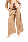 Pantaloni Wide Leg a Vita alta Sabbia donna Miss love - 1