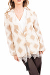 Blazer a Rete Ricamato Panna donna Miss love - 1