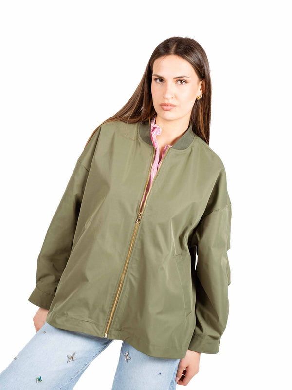 Bomber Oversize in Tessuto Tecnico Militare da donna Miss love