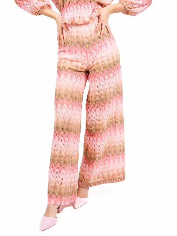 Pantaloni in Maglia Traforata Lurex da donna Tensione in