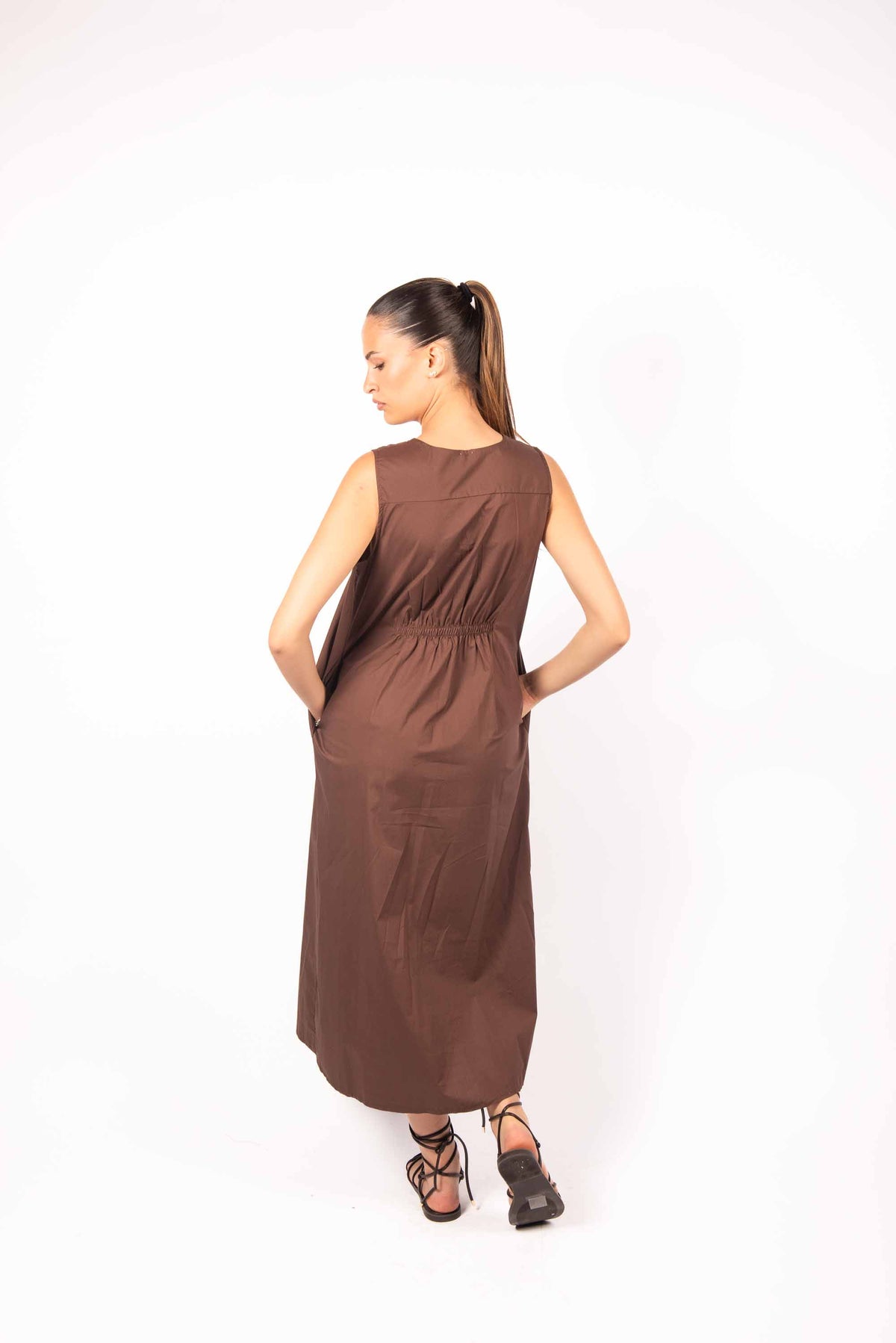 Abito Lungo Minimal Cioccolato donna Miss love - 3