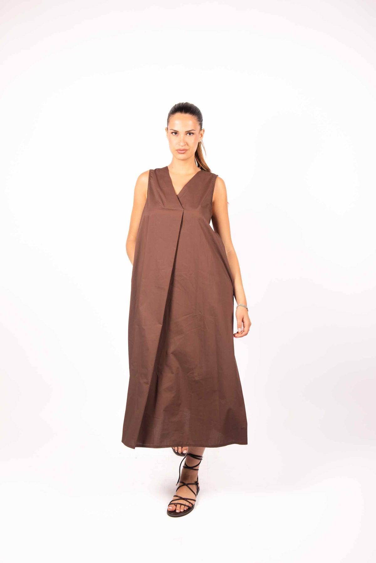 Abito Lungo Minimal Cioccolato donna Miss love - 4