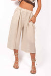 Bermuda in Lino Beige donna Miss love - 1