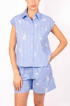 Bermuda a Righe con Ricami donna Miss love - 1