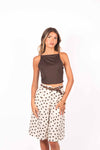 Top Corto Asimmetrico Cioccolato donna Miss love - 4