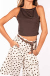 Top Corto Asimmetrico Cioccolato donna Miss love - 1