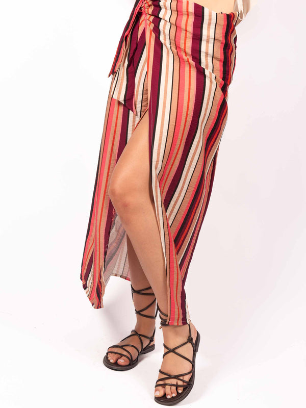Gonna Pareo a Righe Multicolor da donna Miss love