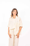 Camicia Oversize a Righe con Taschino Ricamato donna Miss love - 1