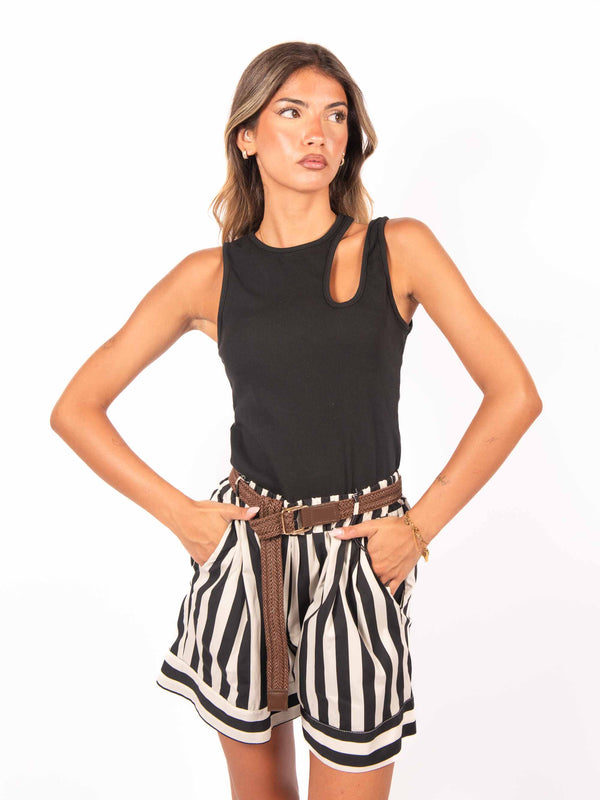 Top a Coste con Scollo Cut-out da donna Miss love