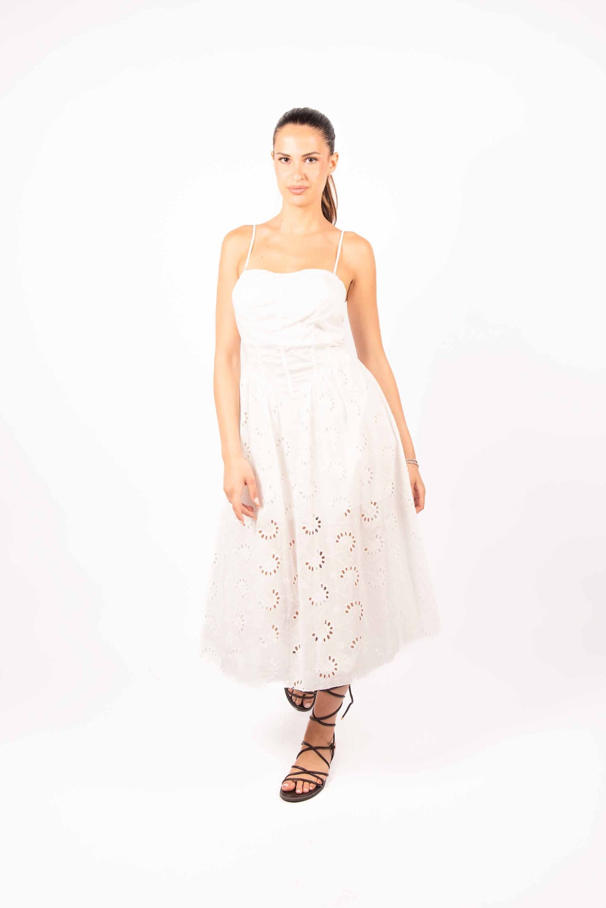 Abito Midi in Pizzo Sangallo con Corsetto donna Miss love - 4