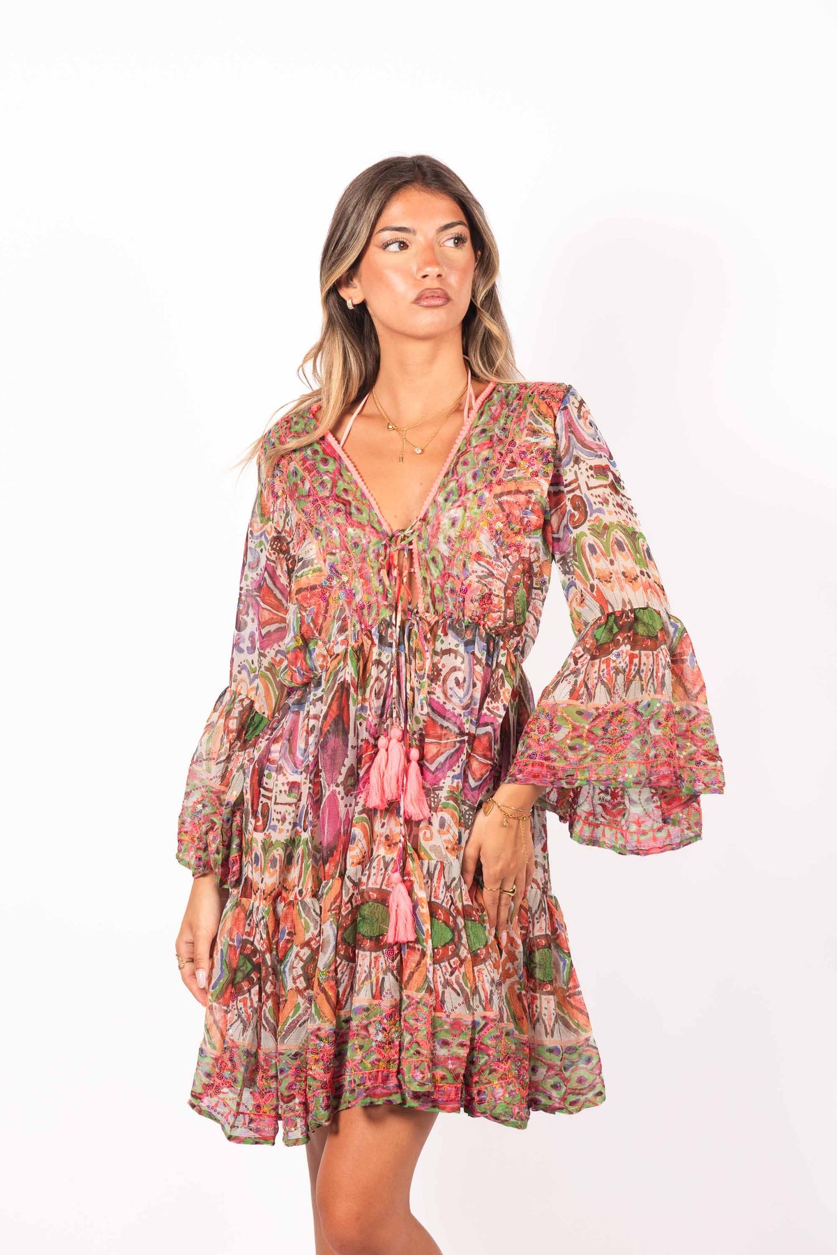 Abito Boho Ricamato donna Miss love - 3