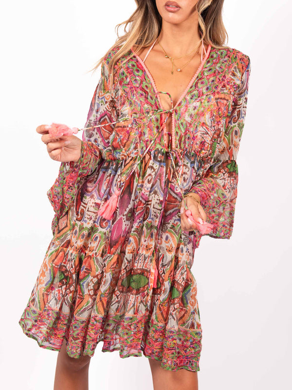 Abito Boho Ricamato da donna Miss love