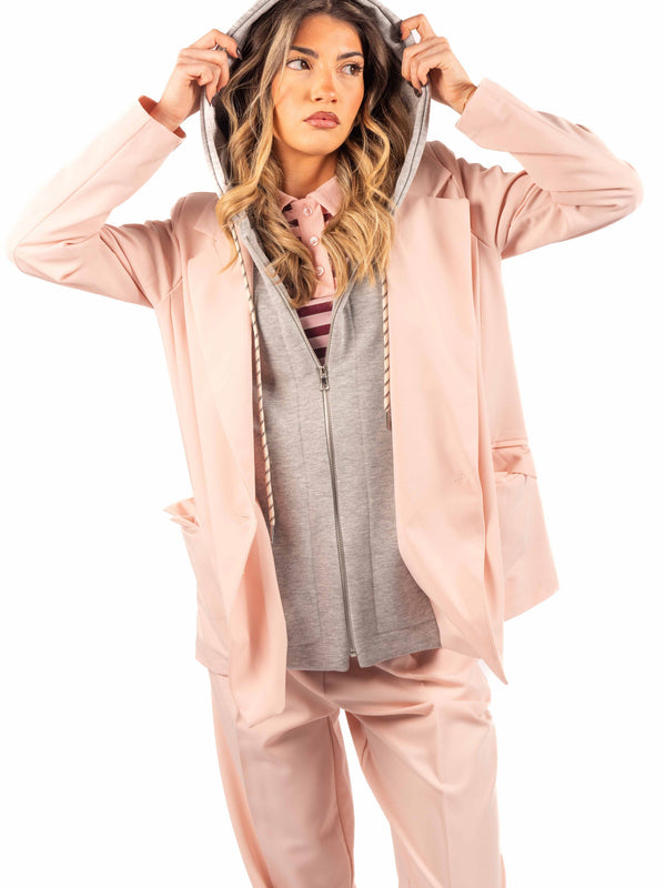 Giacca Rosa con Felpa Integrata da donna Miss love