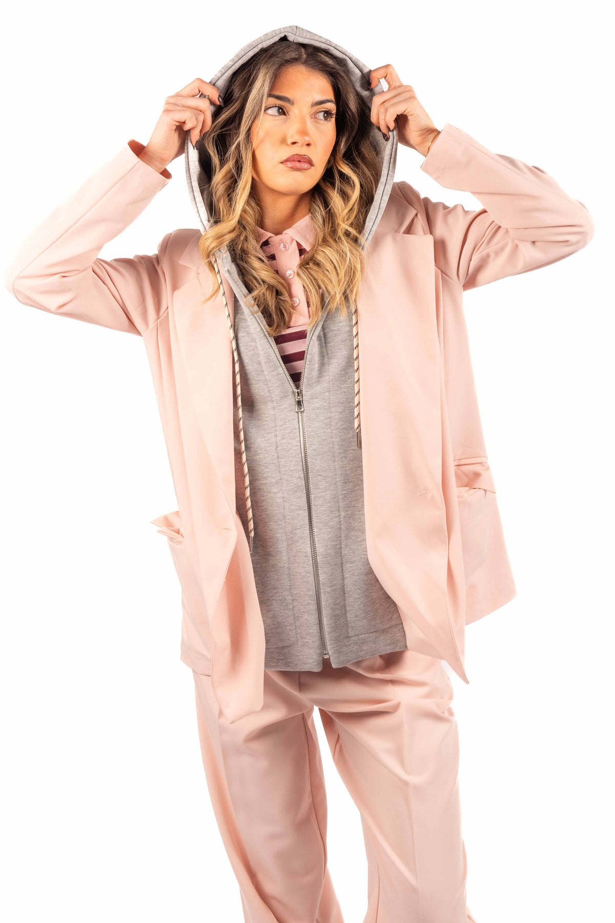 Giacca Rosa con Felpa Integrata donna Miss love - 1