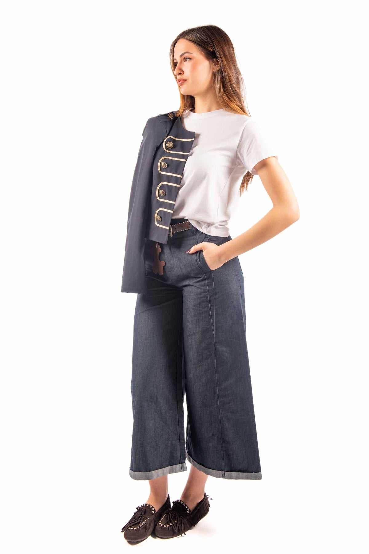 T-shirt Basic Girocollo Bianca donna Miss love - 1