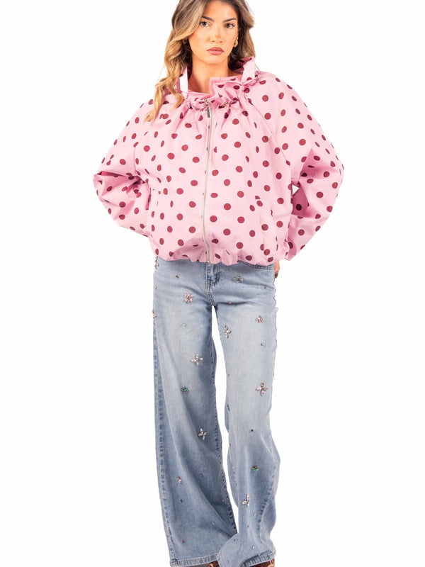 Giubbino Pois Rosa da donna Miss love
