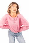T-Shirt Manica Lunga Rosa donna Miss love - 1