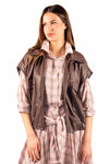 Gilet in Ecopelle Marrone donna Miss love - 1