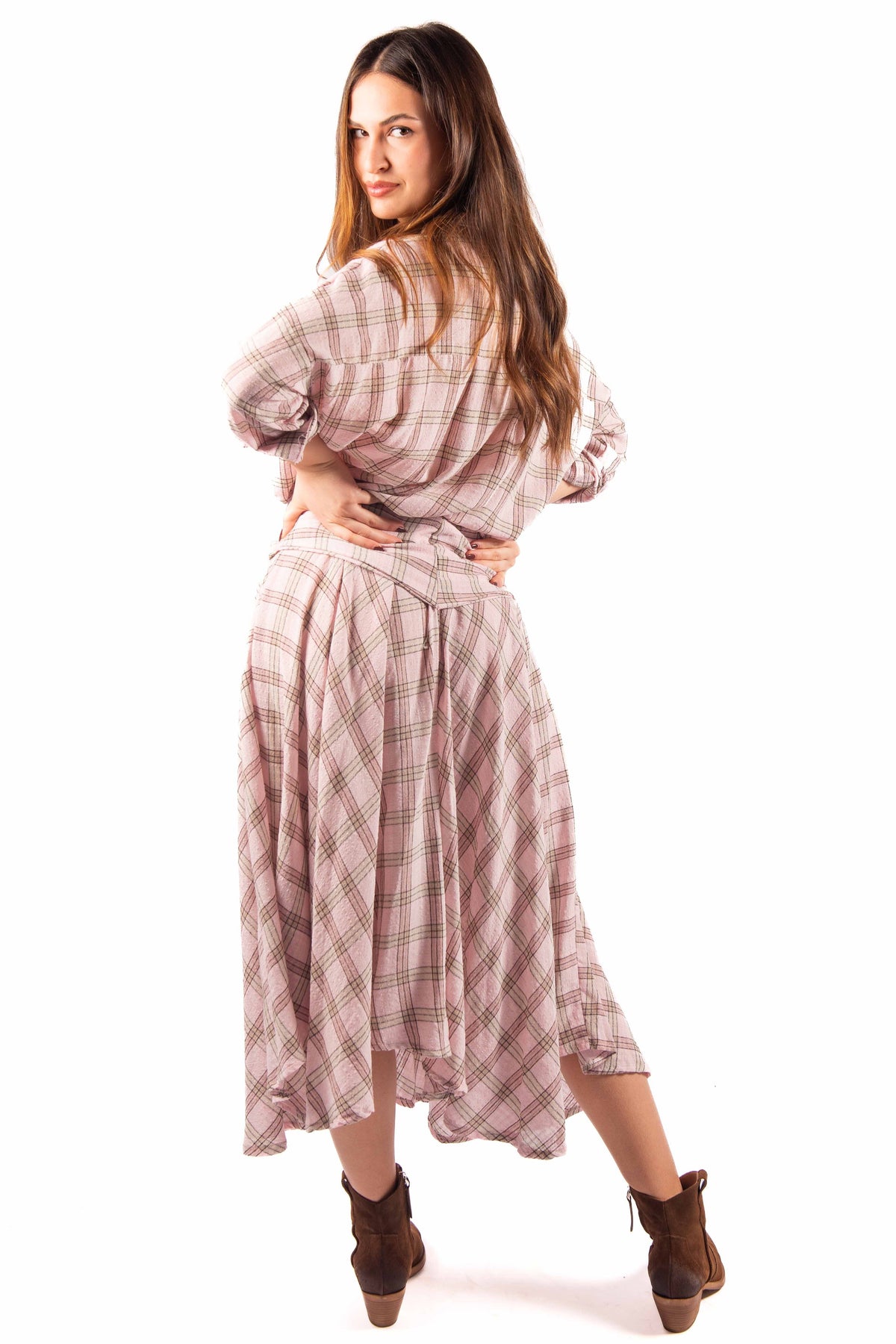 Gonna Soft Check Rosa/Beige donna Miss love - 3