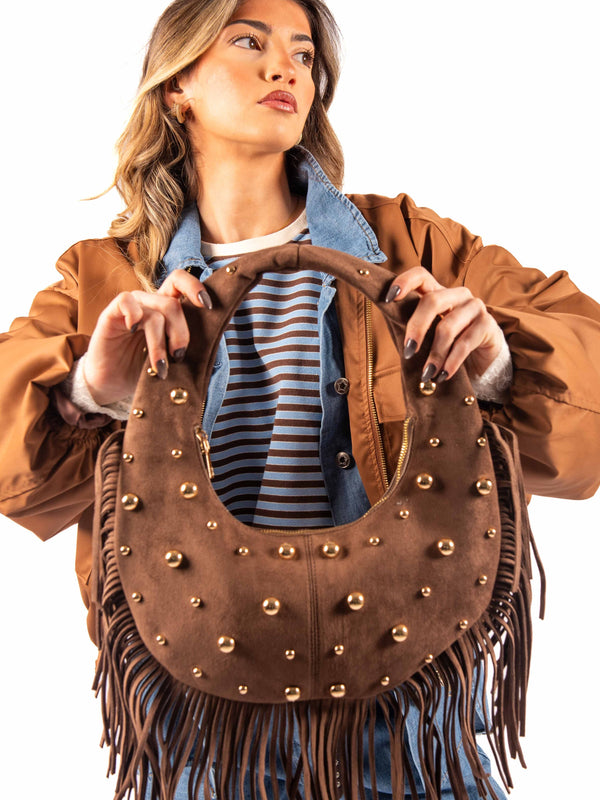 Borsa in Ecosuede Marrone da donna Miss love