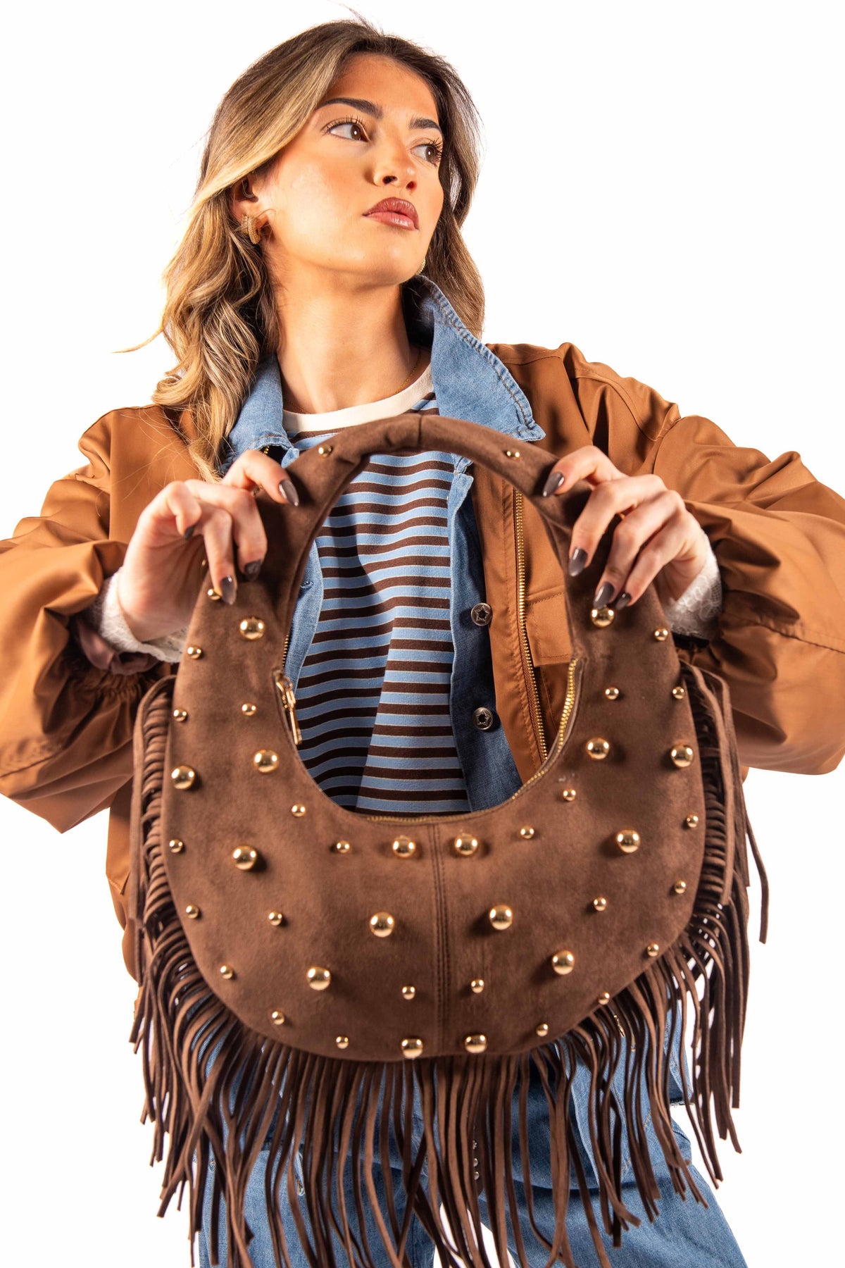 Borsa in Ecosuede Marrone donna Miss love - 1