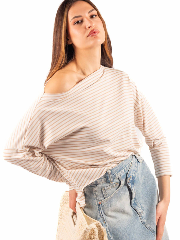 Maglia a Righe da donna Miss love