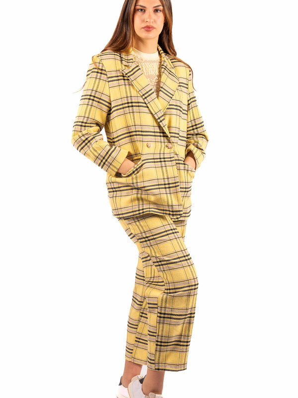 Blazer Check Giallo da donna Miss love