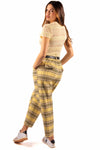Pantaloni Check Giallo donna Miss love - 4