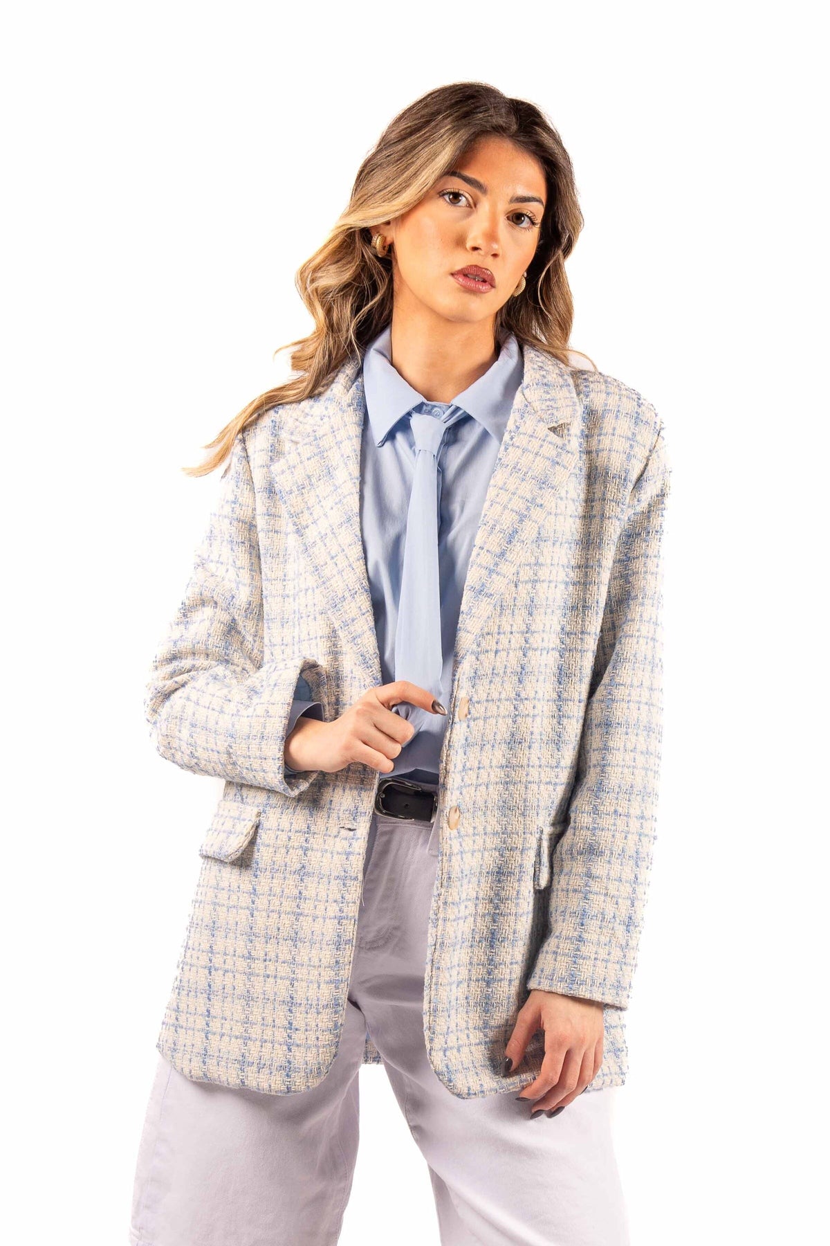 Blazer in Tweed Multicolor donna Miss love - 1