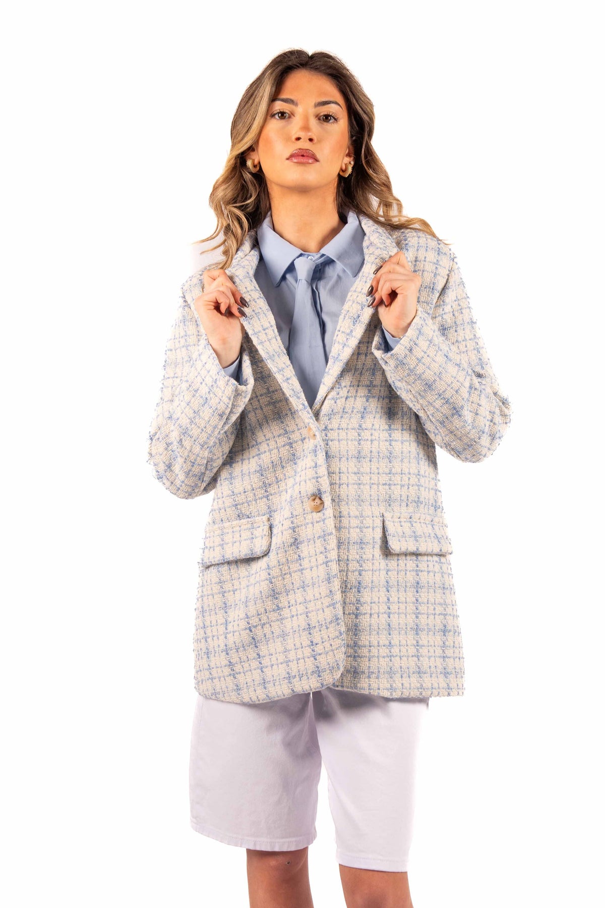 Blazer in Tweed Multicolor donna Miss love - 3