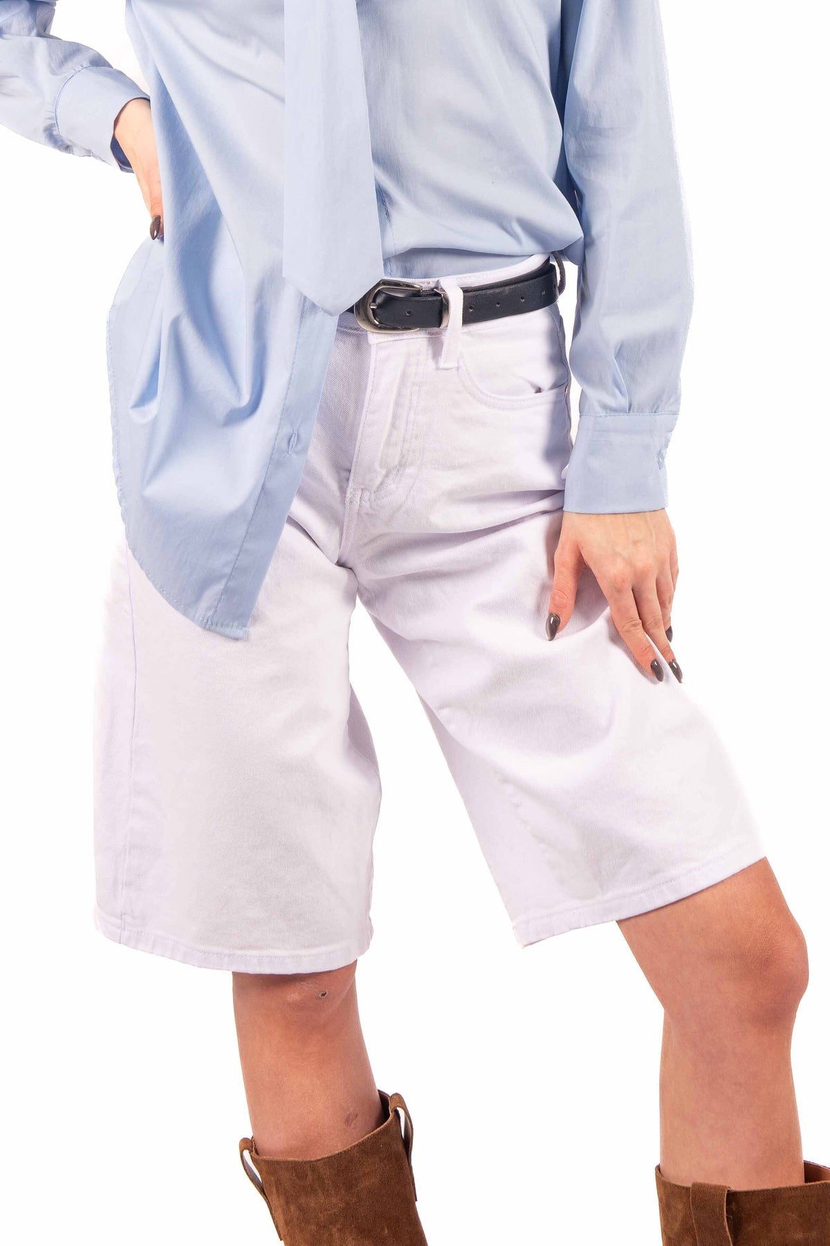 Bermuda Denim Bianco donna Miss love - 1