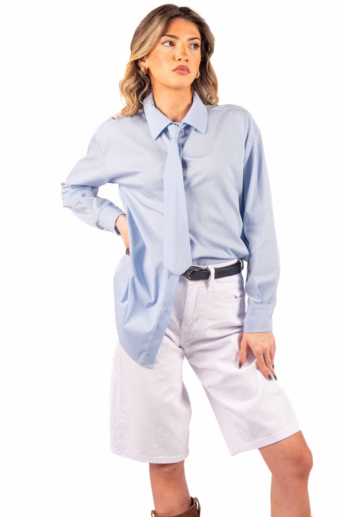 Bermuda Denim Bianco donna Miss love - 3