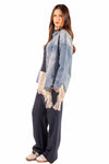 Maxi Camicia Denim Strass donna Miss love - 2